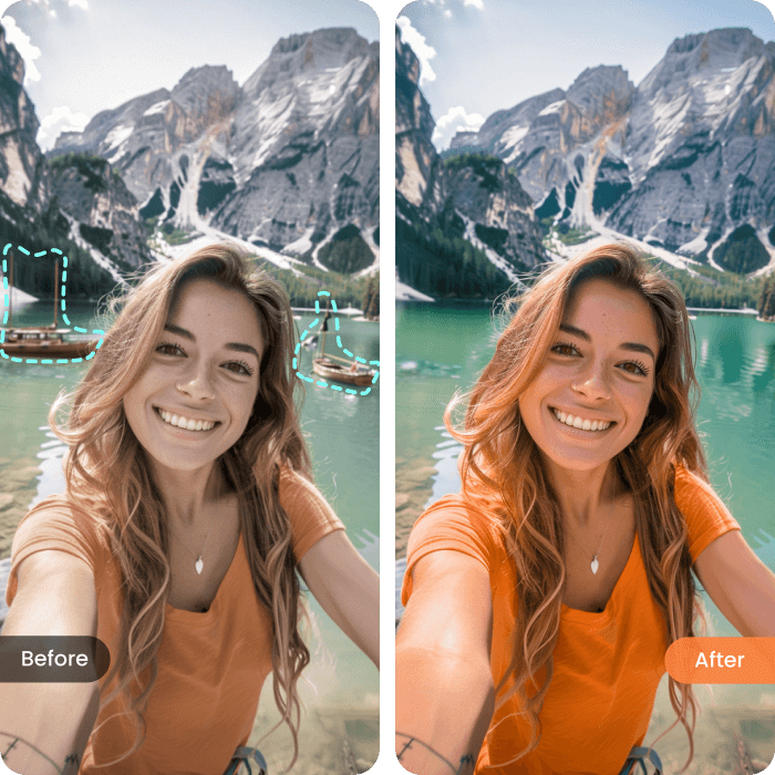 Improve Selfies by Deleting Unwanted Elements